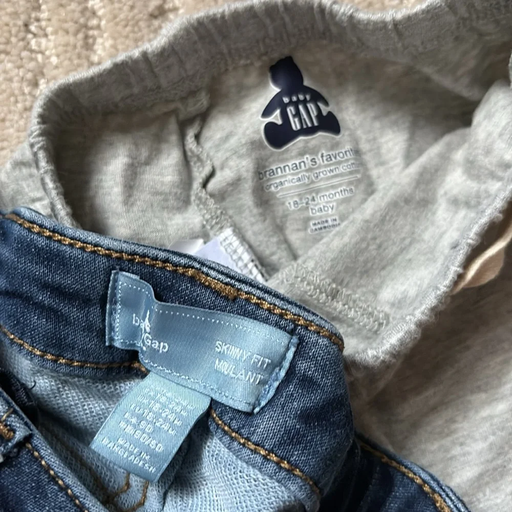 Gap lot knit skinny jeans and Brannan’s Favorite Jogger pants